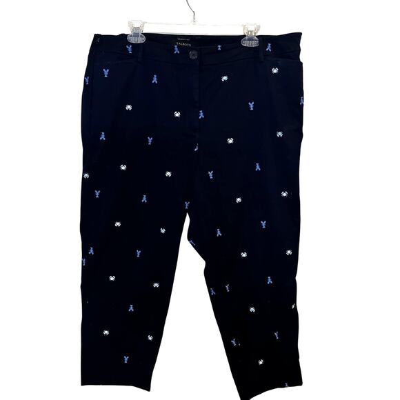 Talbots Pants - Talbots‎ Pants Womens 18W Perfect Crop Embroidered Lobster Crab Nautical Capri